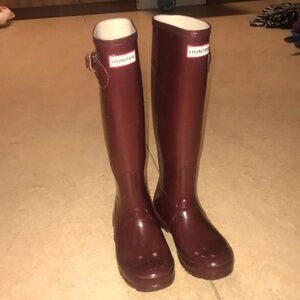 Hunter rain boots red